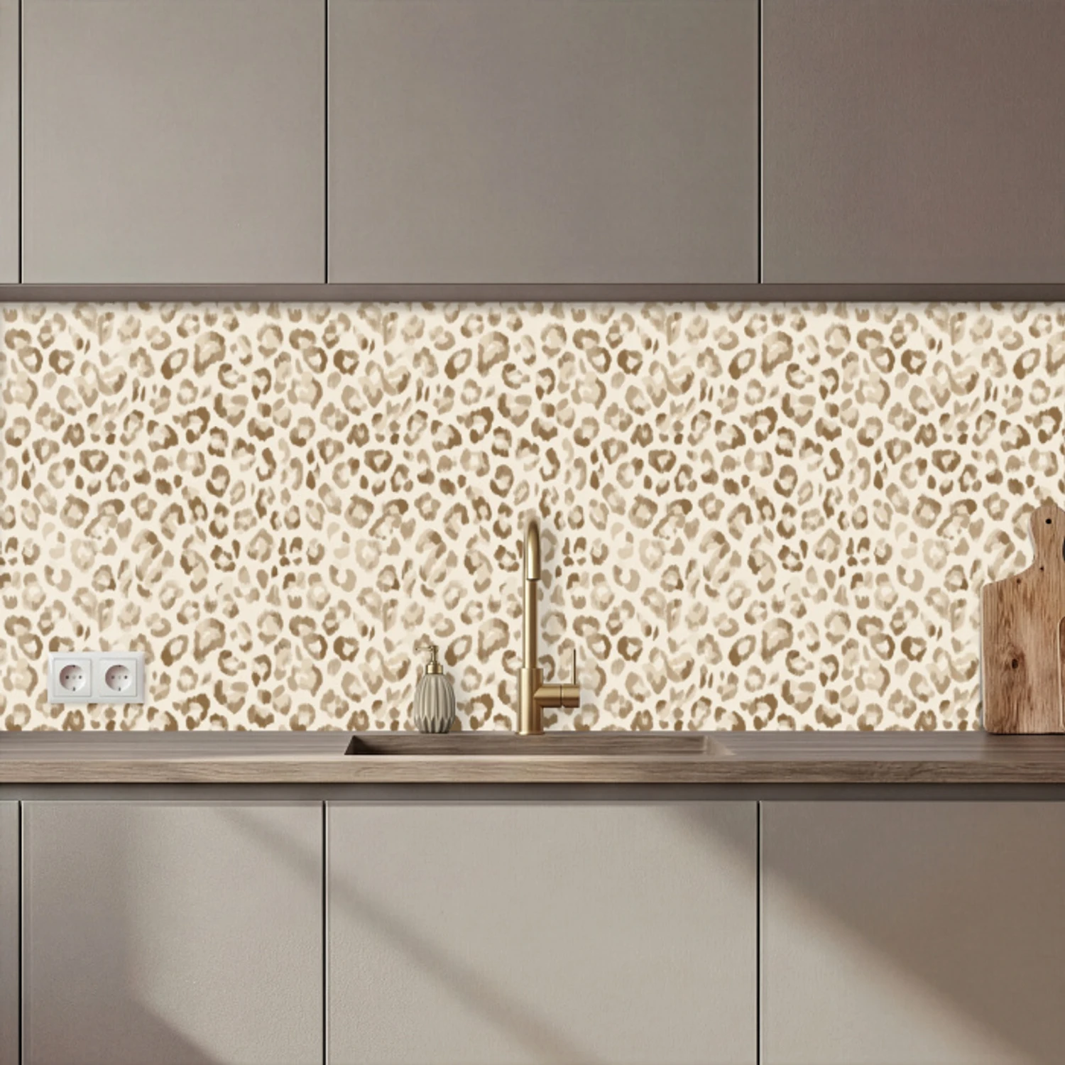 Luipaard - Klassiek - Beige keuken achterwand 2 middel 871 zz_3dshopping