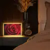 Rood - Roos - Romantisch Light Box met kabel (Tafellamp) klein -sfeer1