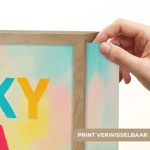 Quote - Lucky - Regenboogkleuren Light Box met batterij (Wandlamp) middel -USP_websiteprintNL