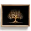 Lichtjes - Boom - Abstract - Zwart Dienblad Rechthoek middel -z3d_shopping