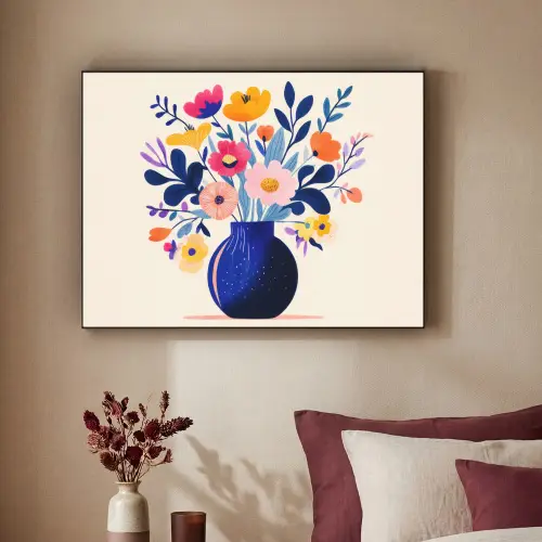 Vaas - Bloemen - Boeket Textielframe zwart klein -sfeer1