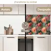 Roze - Patroon - Bloemen keuken achterwand 2 middel 871 -voor-na2_ES