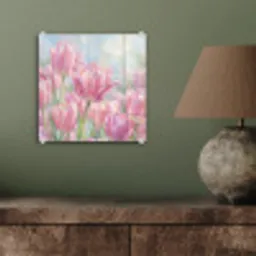 Tulpen - Veld - Lente - Roze plexiglas 5mm klein -sfeer3