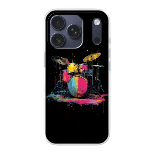 Drumstel - Kleurrijk - Verf - Levendig Telefoonhoesje iPhone 17 Pro klein -3d