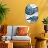Lijnen - Golven - Abstract - Blauw Wandcirkel Ovaal Forex klein -sfeer4