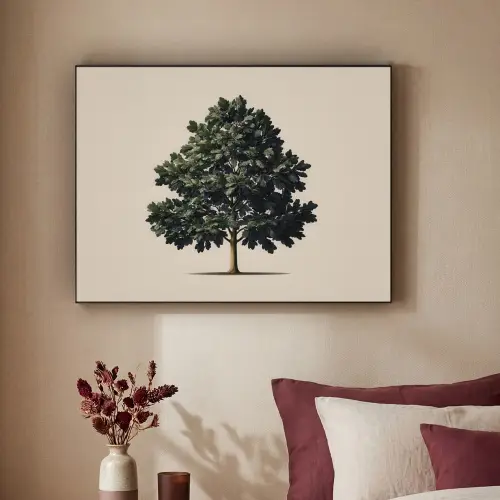 Eikenboom - Schaduw - Egaal Textielframe - compleet frame klein -sfeer1