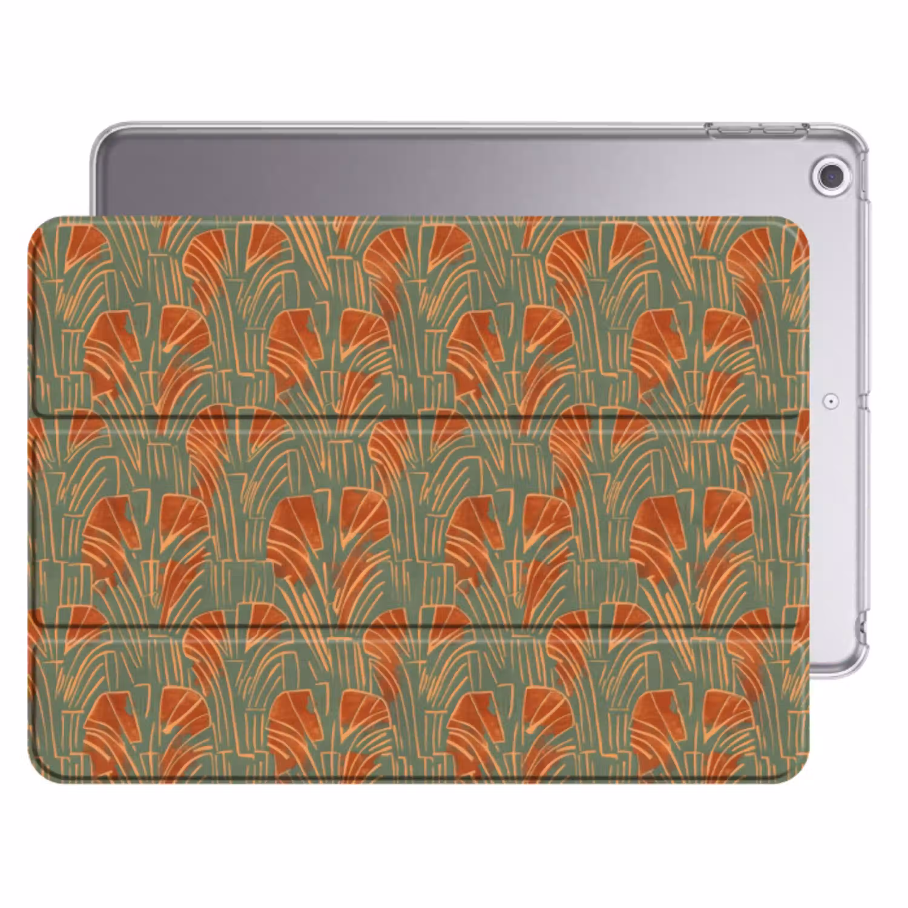 Groen - Terracotta - Deco - Waaiers Apple iPad 2017 middel 1172 -threedimensional_3d_global