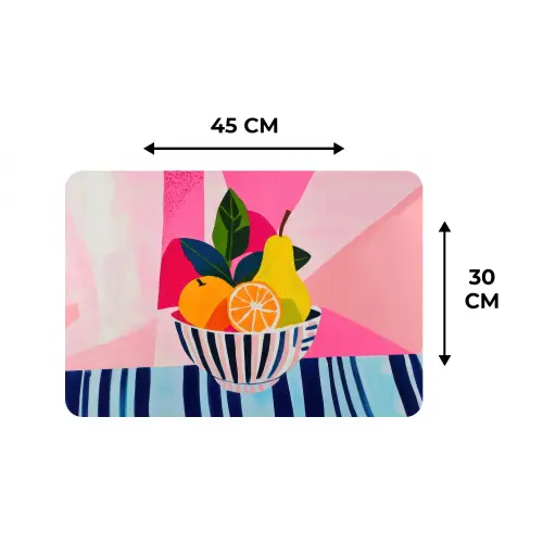 Fruit - Abstracte achtergrond - Roze Placemat vinyl groot -specs