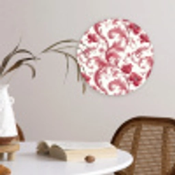 Barok - Patroon - Rood Wandcirkel kunststof plaat 5mm dik klein 188 -sfeer4