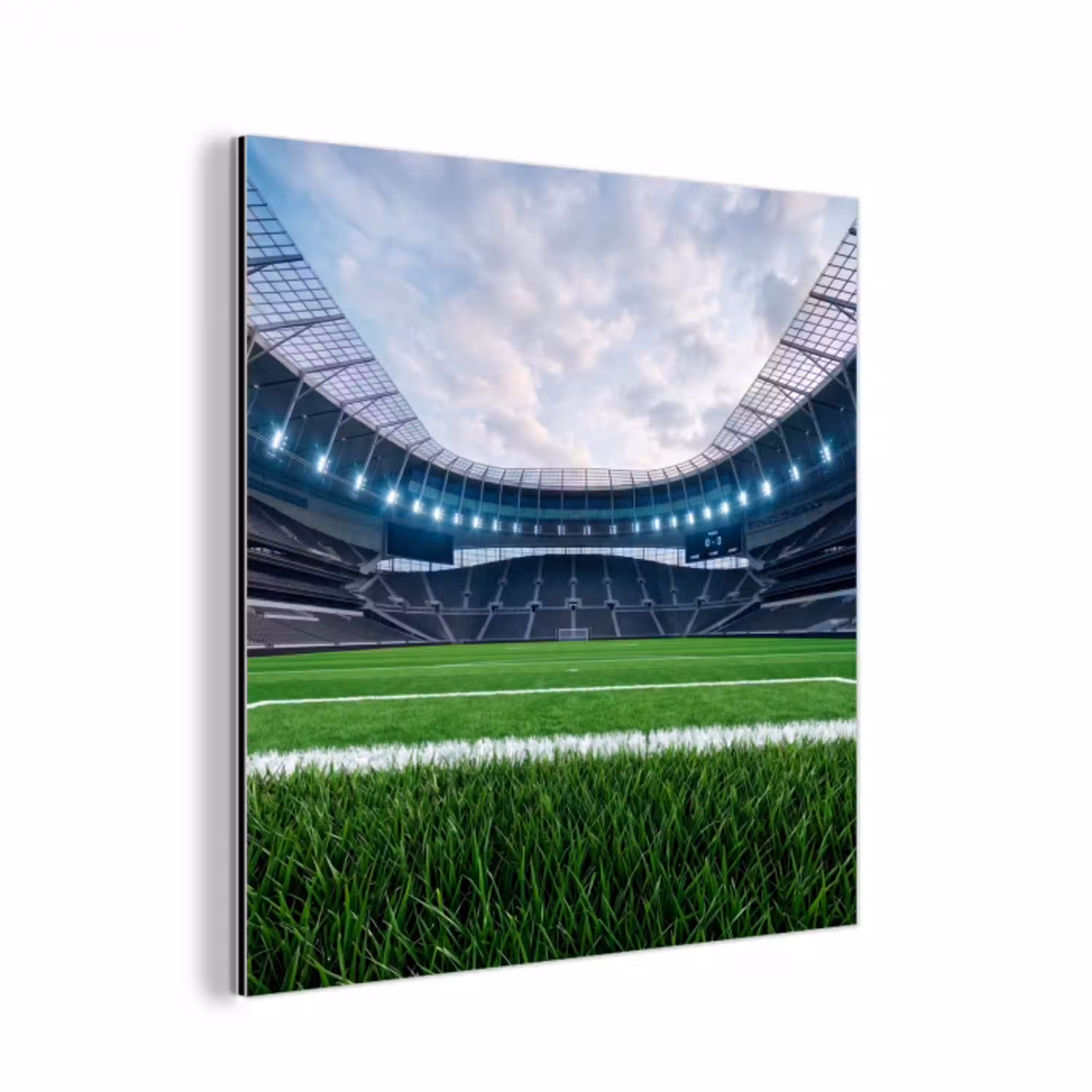 Voetbal - Stadion - Sport - Groen aluminium wit klein -3d