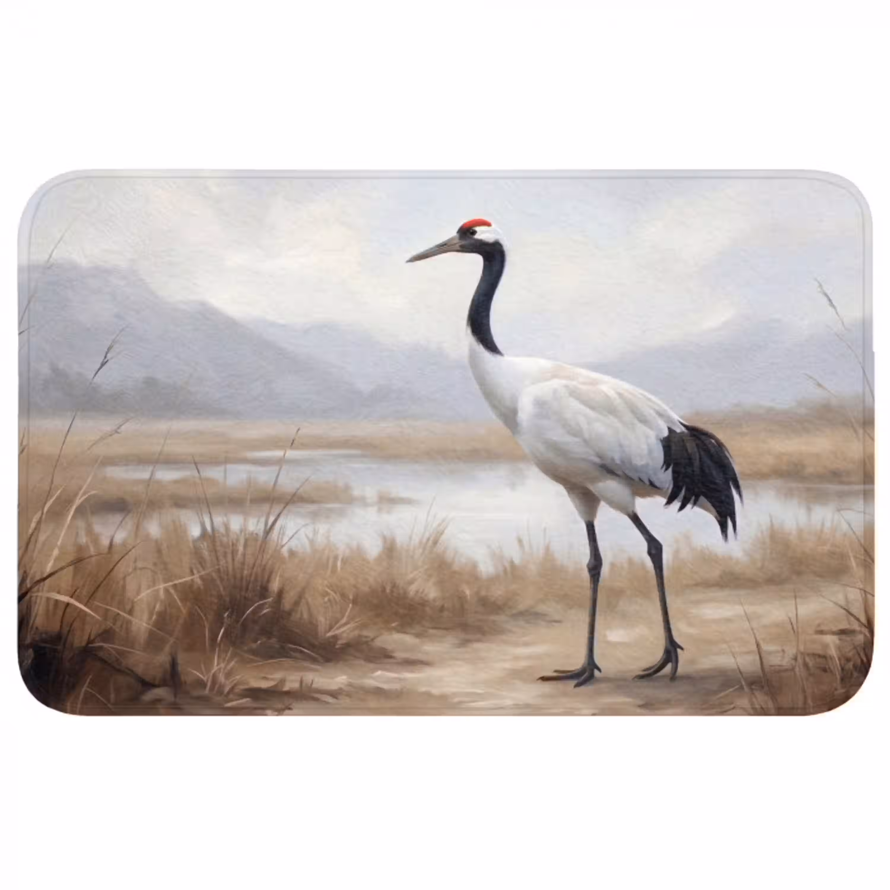 Kraanvogel - Natuur - Realistisch Badmat middel -3d
