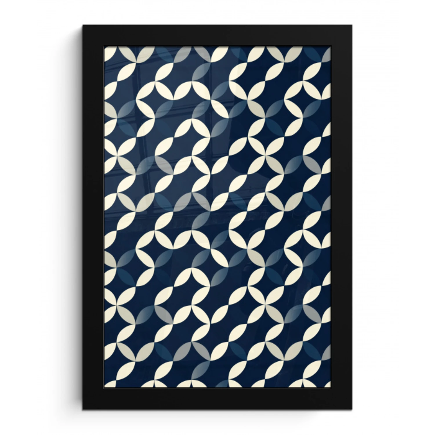 Abstract - Patroon - Blauw fotolijst zwart zonder passe partout klein 224 -3d