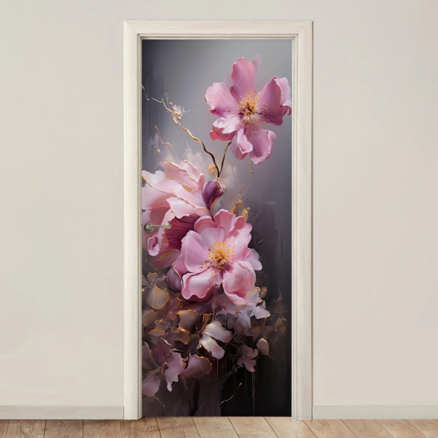 Le sticker de porte - Fleurs - Rose - Nature morte - Art | Hellodeco.fr