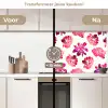 Bloemen - Roze - Patroon keuken achterwand 2 middel 871 -voor-na2_NL