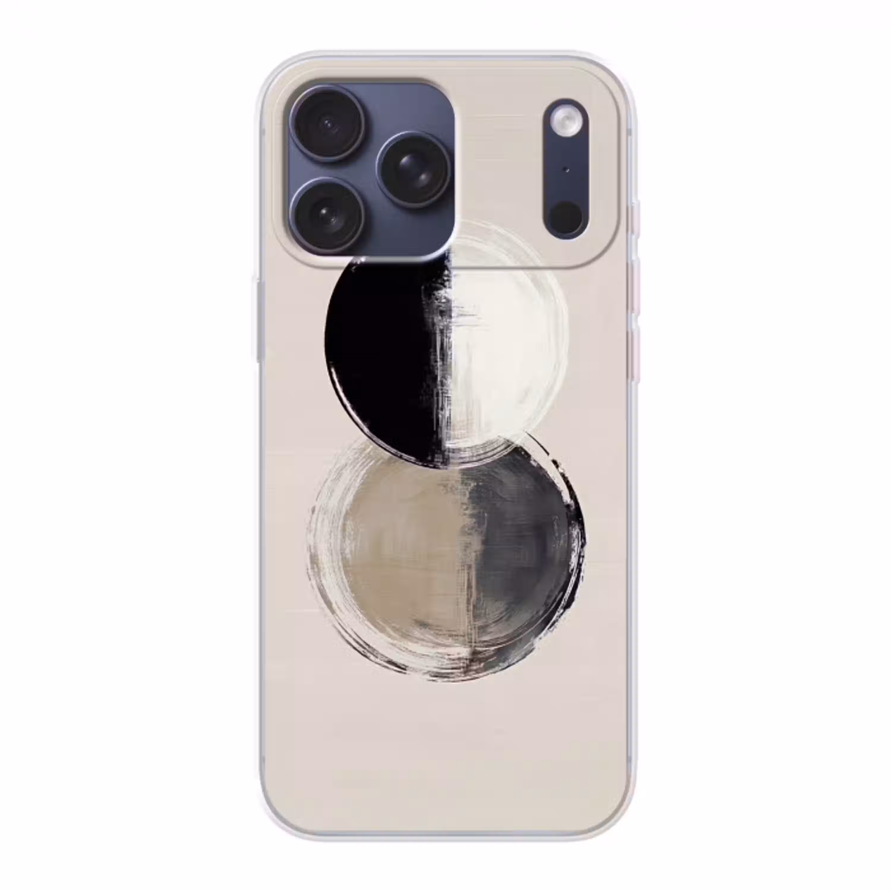 Cirkels - Strepen - Minimalistisch - Zwart Telefoonhoesje iPhone 17 Pro Max klein -3d