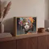 Vrouw - Hoofddoek - Graffiti - Zwart Light Box met batterij (Wandlamp) middel -sfeer2