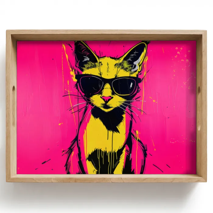 Kat - Art - Zonnebril - Roze Dienblad Rechthoek middel -z3d_shopping