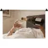 Champagne - Bed - Bubbels Wandkleed katoen klein -zz3d