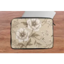 Bloemen - Patroon - Beige laptophoes neopreen klein -tafel