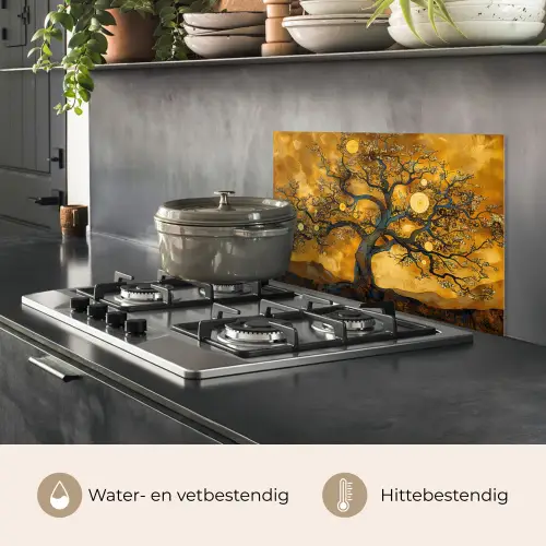 Boom - Levensboom - Abstract - Goud keuken achterwand spatscherm klein -usp_NL