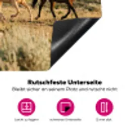 Paarden - Kudde - Bergen - Vrijheid - Wild Inductie beschermer vinyl 3mm klein -zzzzzzz-lf-onderkant