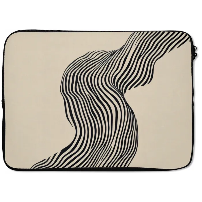 Golvend - Lijnen - Abstract - Silhouet laptophoes neopreen klein -zkaufland3dotto