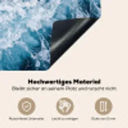 Golven - Oceaan - Blauw Inductie beschemer met haakjes klein -ky-onderkant-de