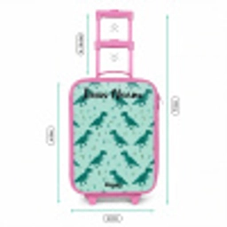 Dinos - Patroon - Groen Kinderkoffer - Roze klein -productfoto_formaten