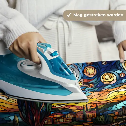 Hemel - Sterren - Mozaïek - Huizen Wandkleed katoen klein -sfeer9