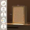 Okergeel - Patroon - Bloem - Donkerblauw Light Box met kabel (Tafellamp) klein 925 -USP_NL