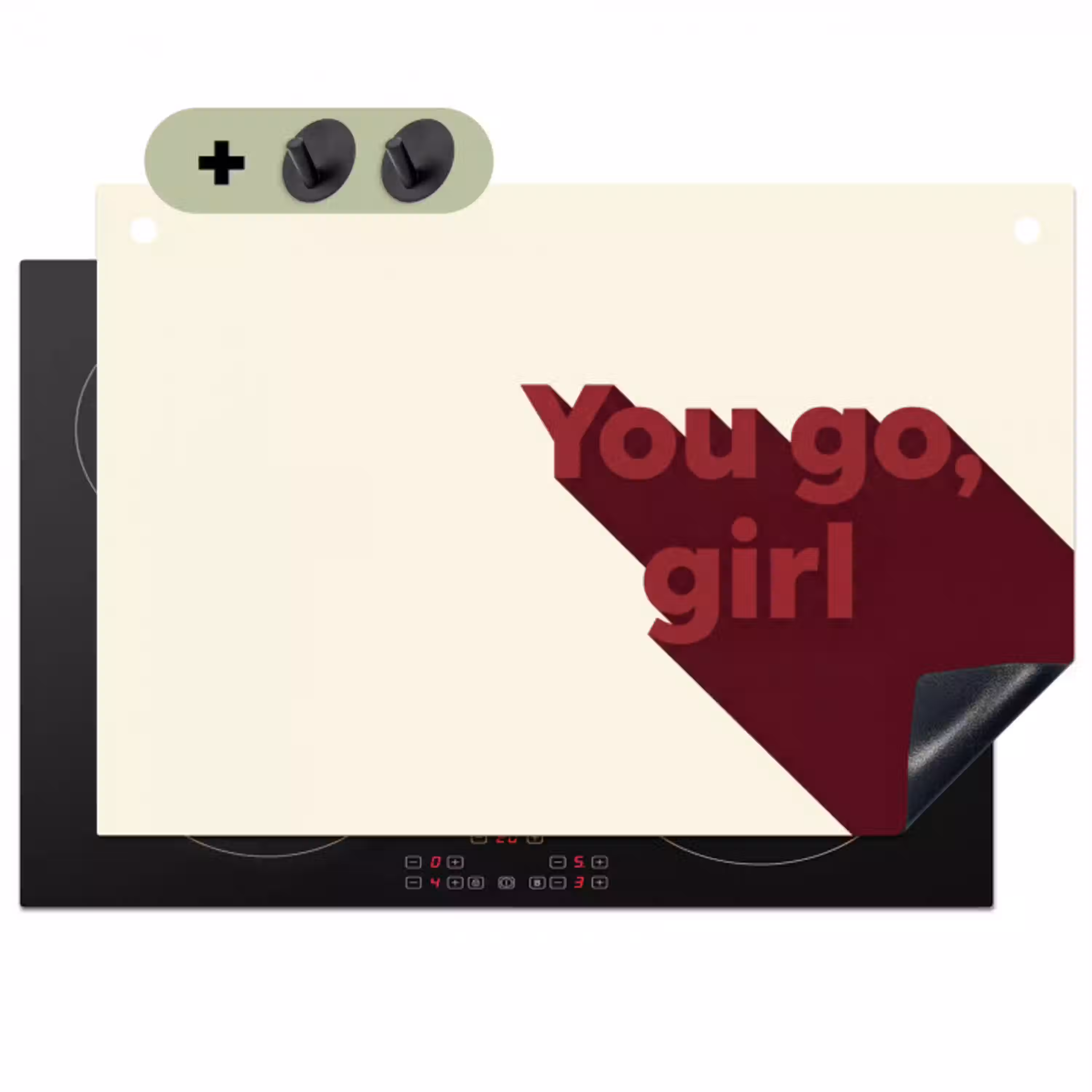you go girl - 3D - Rood Inductie beschemer met haakjes klein -3d
