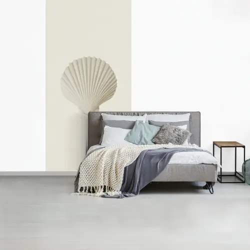 Schelp - Minimalistisch - Wit fotobehang vinyl groot -slaapkamer