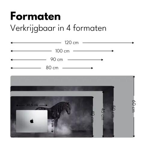 Paard - Magisch - Zwart Muismat XXL klein -sfeer5