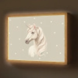 Eenhoorn - Wit - Stippen Light Box met batterij (Wandlamp) middel -z3d_website