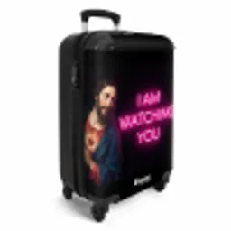 Man - Tekst - Neon NBS - Handbagage koffer - Volwassenen Unisex middel -productfoto_3d