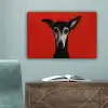 Windhond - Minimalistisch - Rood canvas 2cm klein -sfeer4