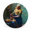 Melkmeisje - Amandelbloesem - Van Gogh - Vermeer - Schilderij - Oude meesters Wandcirkel kunststof plaat 5mm dik klein -3d