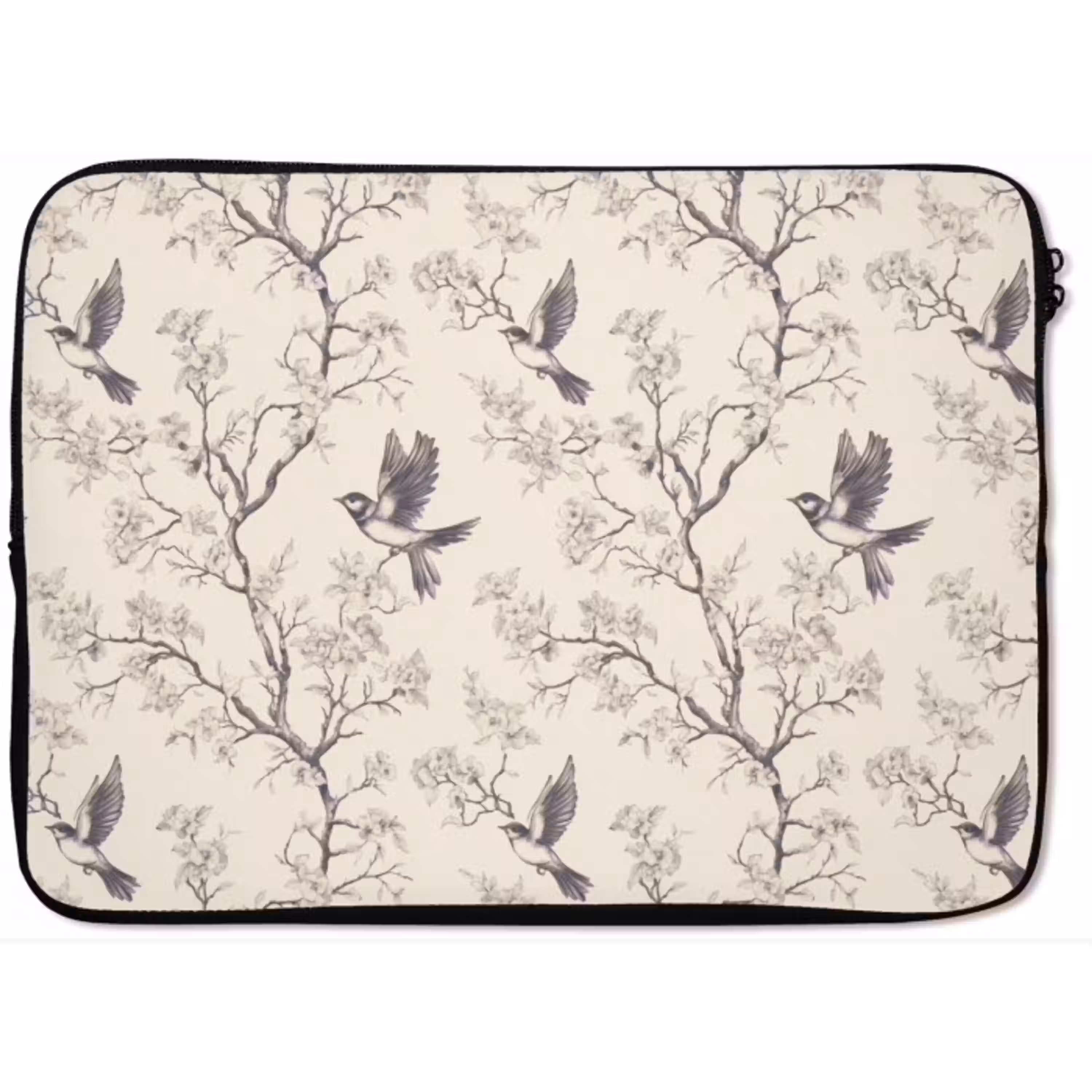 Takken - Vogels - Beige laptophoes neopreen klein 279 -zkaufland3dotto