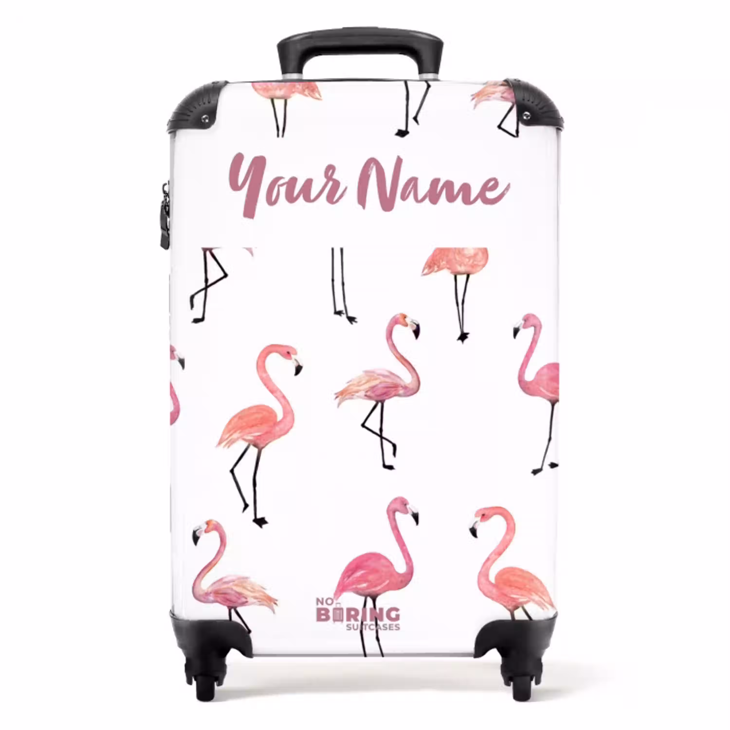 Flamingo feestje NBS - Handbagage koffer - Kinderen Unisex middel -productfoto_recht