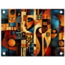 Figuren - Abstract - Symbolen tuinposter los doek klein -3d