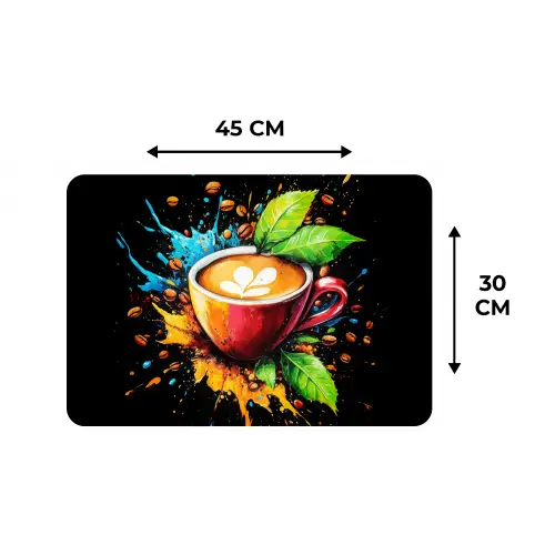 Koffie - Graffiti - Drinken - Abstract Placemat vinyl groot -specs