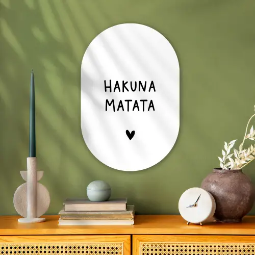 Hakuna matata - Quotes - Spreuken Wandcirkel Ovaal Forex klein -sfeer2