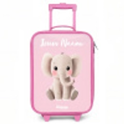 Olifant - Grijs - Baby - Slurf Kinderkoffer - Roze klein -3d
