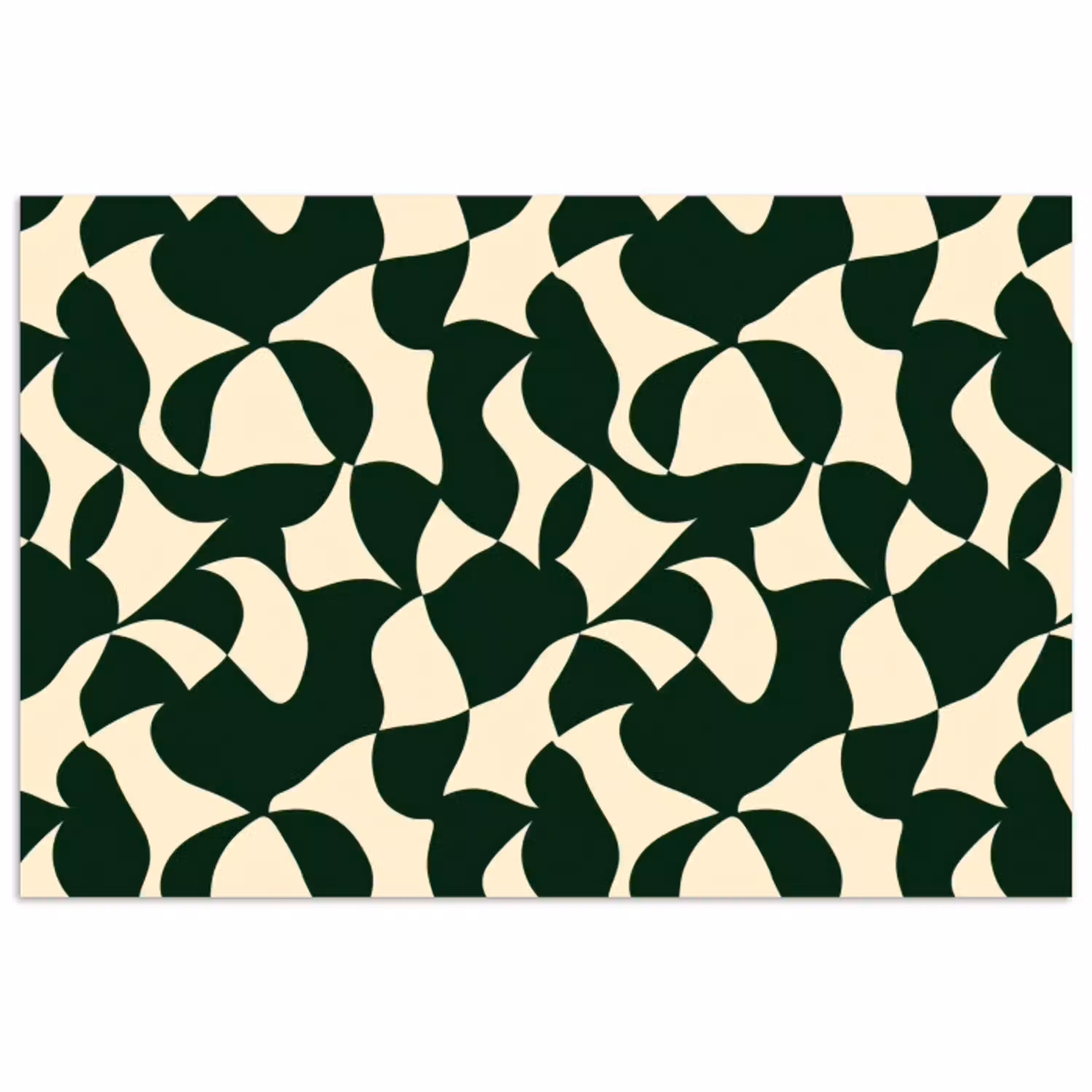 Groen - Organische vlakken - Crème poster papier klein 62 -3d
