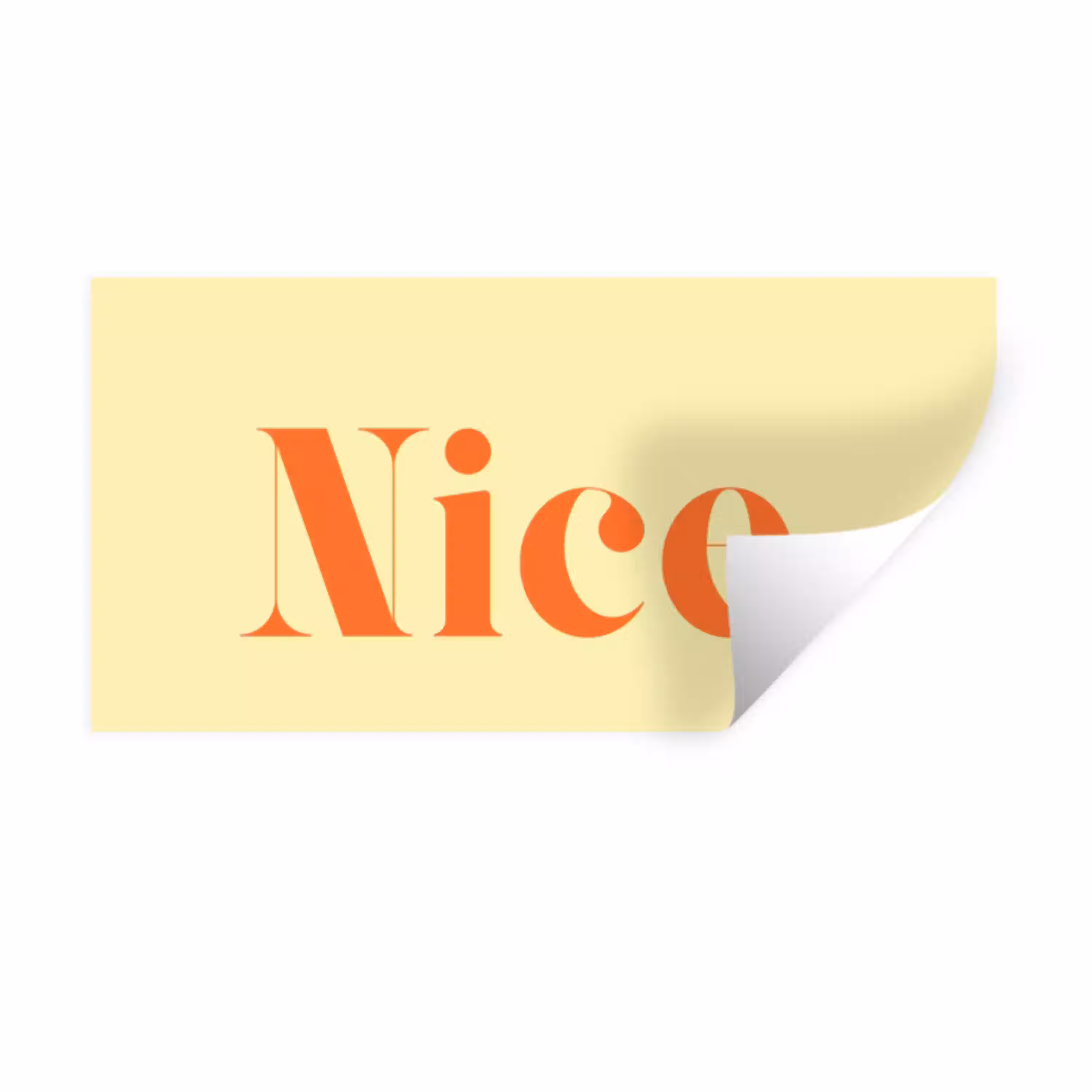Nice - Oranje - Geel - Minimalistisch Muursticker klein -3d