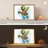 Schildpad - Cartoon - Water - Groen Light Box met batterij (Wandlamp kind) middel -sfeer3_kind