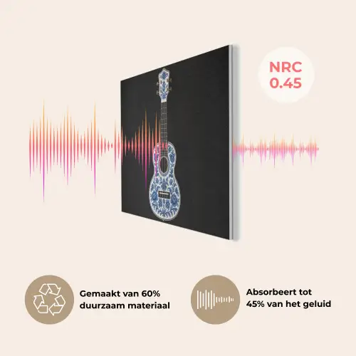 Ukelele - Delfts - Blauw - Muziek PET vilt klein -USP_NL