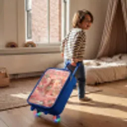 Bloemenfee in roze sprookjeswereld Kinderkoffer - Blauw klein -sfeer1