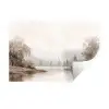 Rivierlandschap - Minimalistisch - Aardetinten Muursticker klein -3d