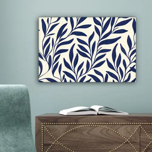 Bladeren - Klimop - Donkerblauw canvas 2cm klein -sfeer4
